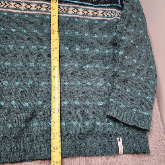 Woolrich Fair isle Sweater Pullover Wool Mohair Sheep Diana Green Womens Large - Picture 9 of 14